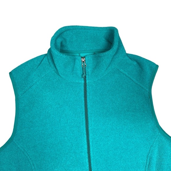 L.L. Bean Polartec Collared Full Zip Fleece Vest Aqua Size Large - Picture 2 of 8